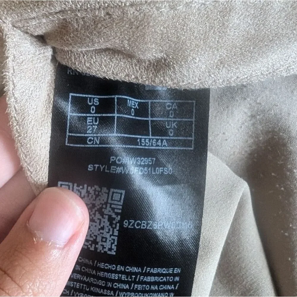 Guess Tan Mini Skirt Side Slit Career Office Size 0